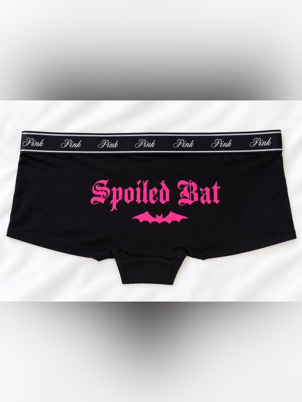 Victoria’s Secret PINK Spoiled Bat Halloween Boyshort Panties Size Large